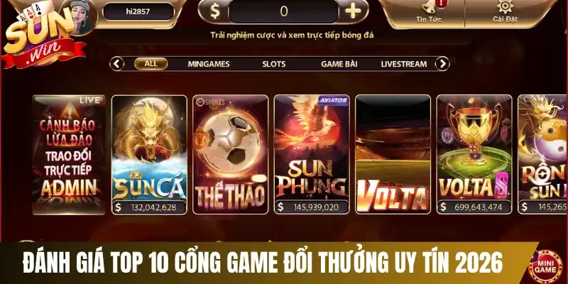 Đánh giá top 10 cổng game đổi thưởng uy tín 2026