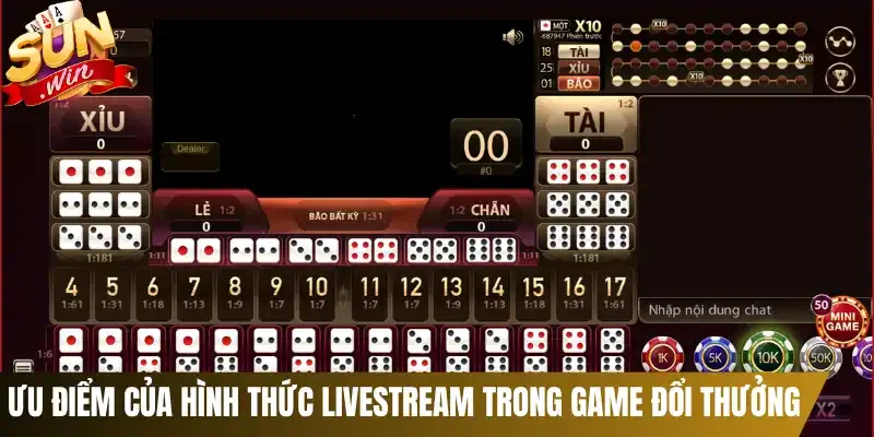 Ưu điểm của hình thức livestream trong game đổi thưởng